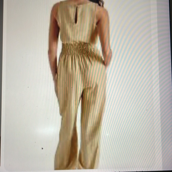 NWT STEVE MADDEN SLEEVELESS LINEN BLEND JUMPSUIT - Picture 4 of 9